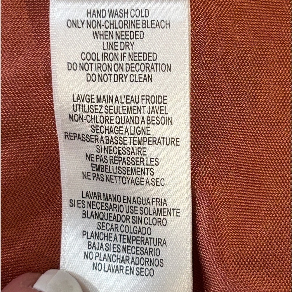 BCBG MAXAZRIA Mini Rust Empire Waist Spaghetti Strap Rhinestone Dress Size-4 EUC - Picture 6 of 8